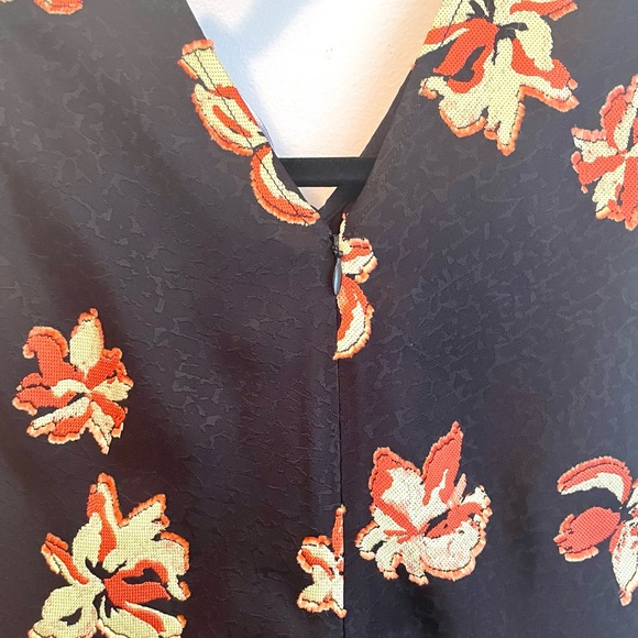 PROENZA SCHOULER Ruched Fil Coupé Jacquard Top Black Floral Size 2 - Picture 11 of 13